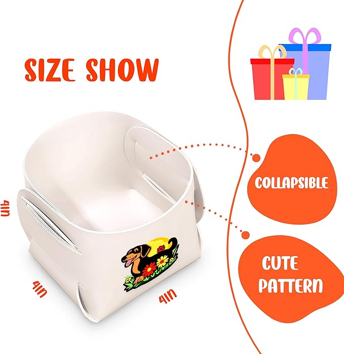 Dog Makeup Brush Holder, Decorative Desk Organizer for Jewelry Pen Pencil Glasses Storage, Dachshund Lovers Themed Gifts Stuff For Girls Teens Kids Women!