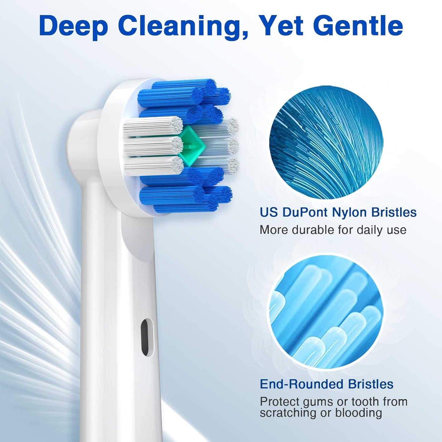 Replacement Brush Heads for Oral B, 16 Pcs Toothbrush Replacement Heads Compatible with Oral B Pro1000 Pro3000 Pro5000 Pro7000, Includes 4 Floss, 4 Cross, 4 Precision & 4 Whitening Brush Heads