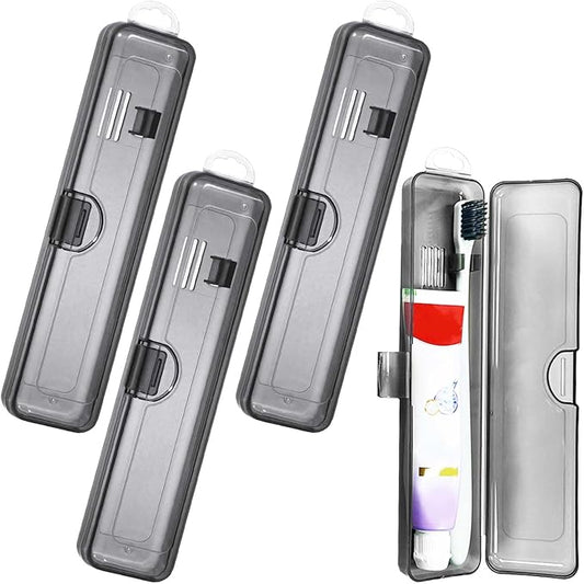 DAUNZMR 4 Pack Toothbrush Case for Traveling, Plastic Portable Tooth Brush Cases Travel 7.87" X 1.85" X 1.18"