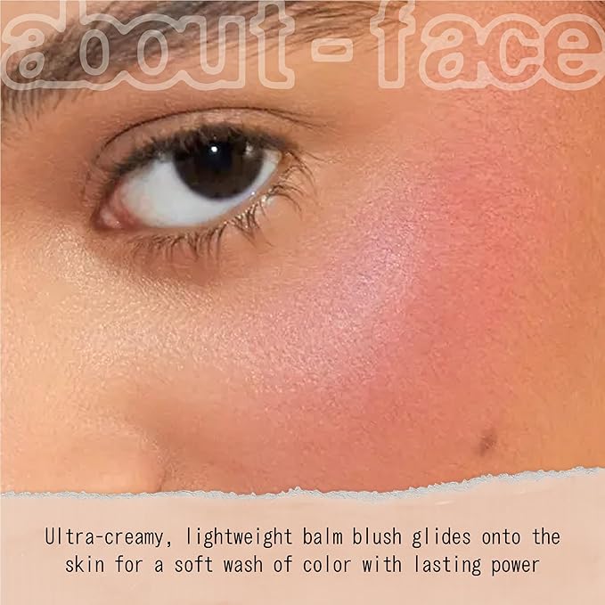 about-face Cheek Freak Blush Balm – Buildable Cream Blush with Hyaluronic Acid & Meadowfoam Seed Oil – Vegan, Cruelty-Free, Clean Beauty – 0.35 oz (Big O – Deep Red)