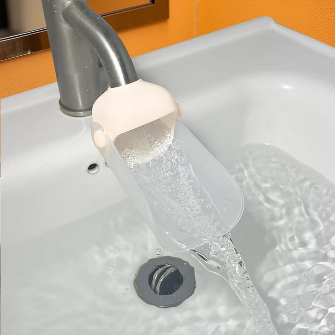 KOMIDK Faucet Extender for Bathroom Sink Faucet Extender for Toddlers Bathroom Sink Kitchen Bathtub (Apricot)