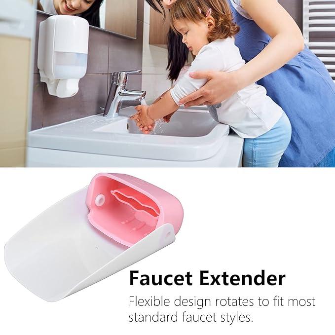Pink Faucet Extender Cover for Kids - Sink Spout Attachment