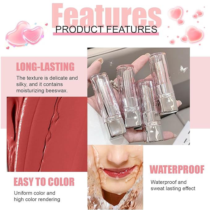 Red Honey Tinted Lip Stain Lip Balm Lip Gloss Lipstick, Sheer Hydrating Lip Stains Tint, Moisturizing Lip Color for All Skin Tones, Nourishing Lip Balm with a Hint of Natural Black Cherry Tint (Red)