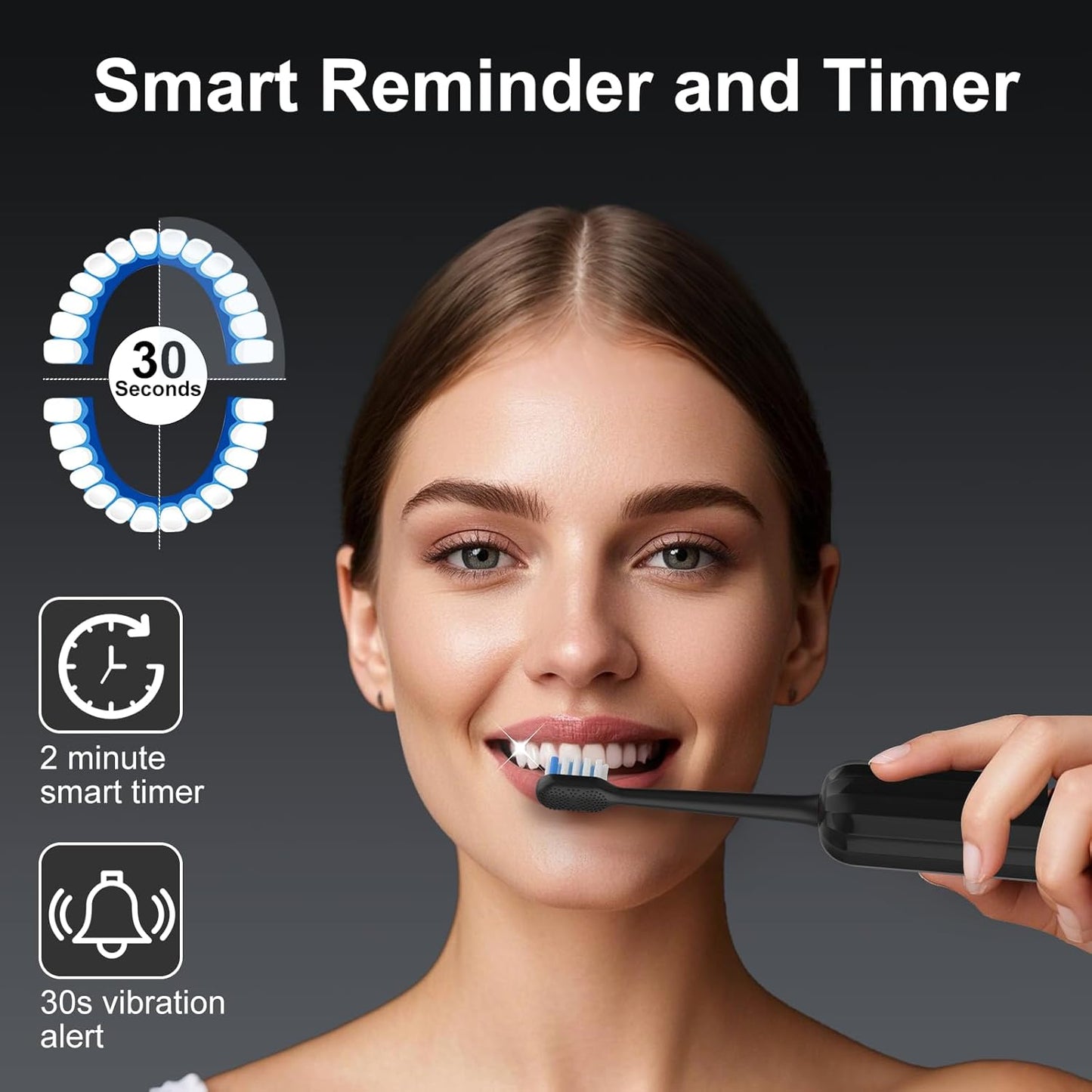 2025 New Sonic Electric Toothbrush for Adults - Vibration 60,000 VPM & 73° Oscillation Rechargeable Electric Toothbrush, 50+ Days Battery Life, 3 Modes, 2-Minute Timer, 3 Brush Heads, 2 Pack