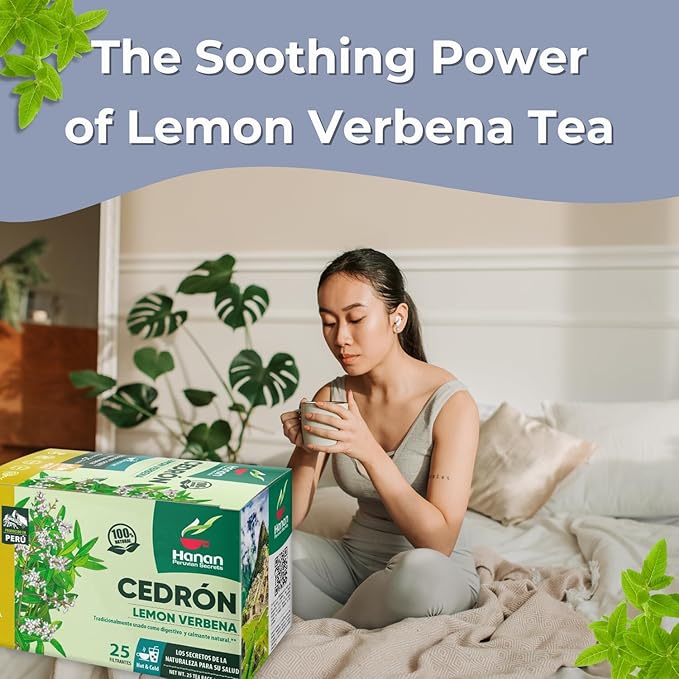 Lemon Verbena 25 Teabags of Cedron Herbal Tea All Natural Lemon Beebrush from Peru Used to Add Lemon Flavor in Cooking Perfumes Essential Oil