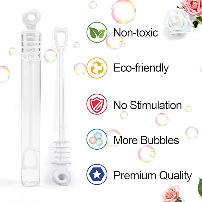 180 Pack Bubble Wands Bulk, Party Favors for Weddings, Anniversaries, Celebrations, Graduation, Birthday, Summer Toys for Kids Adults by Inscraft