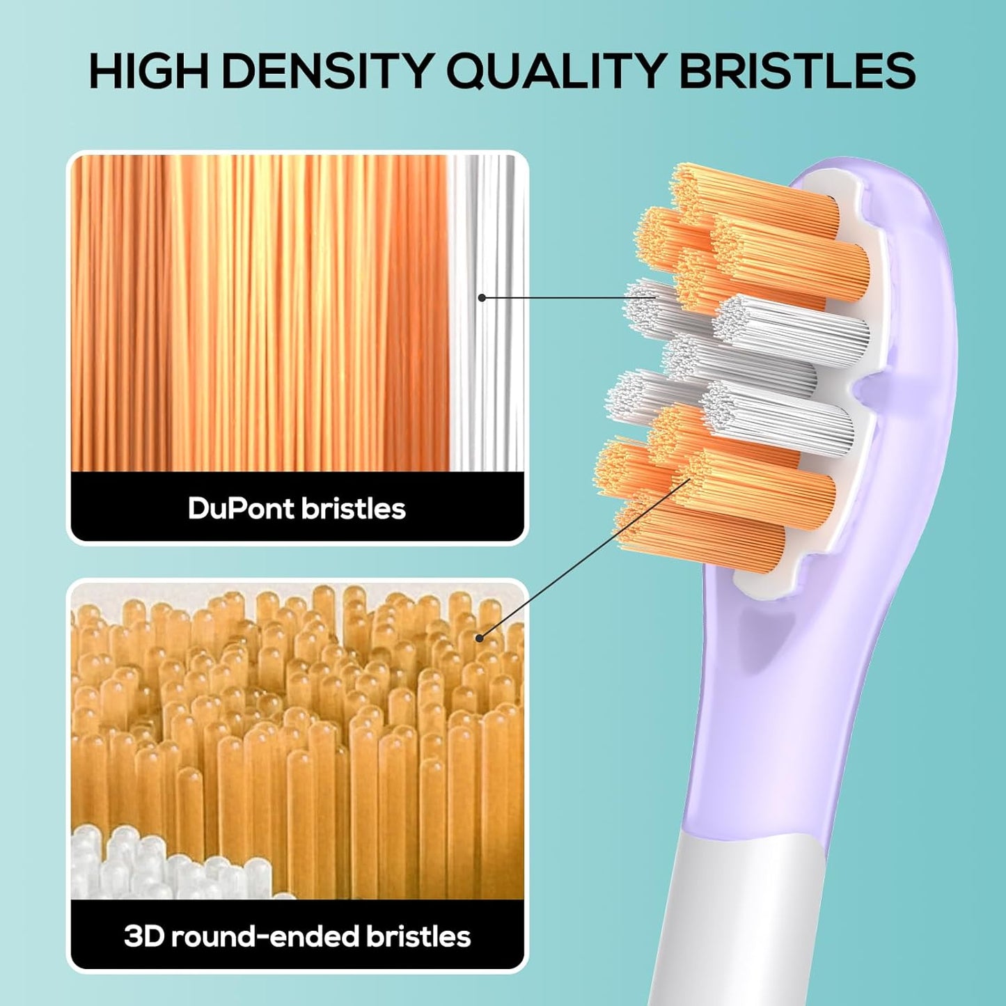 ASYH 4Pcs Replacement Toothbrush Heads Compatible with Philips Sonicare Snap-on Electric Toothbrushes, Medium Soft Brush Heads (Orange)