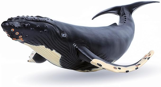 Gemini&Genius Humpback Whale Action Figure, Sea Animal Orca Blackfish Toys, Soft Rubber Ocean Shark, Great for Kids Bath Toys Swimming Toys, Beach Toys, Perfect Cake Coppers