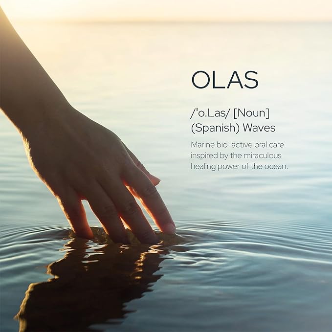 Olas Alcohol Free Mouthwash & Oral Rinse - Marine Bio-Active Mouth Rinse with Essential Oils & Antioxidants for a Healthy Oral Microbiome - Fluoride Free Natural Mouthwash (3 Count, 1 Fl Oz Each)