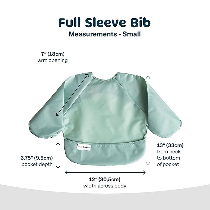 Tiny Twinkle Long Sleeve Bib for Babies & Toddlers – Waterproof Smock Bib for Eating – Machine Washable & Mess-Proof, Baby Feeding Essential & Shower Must-Have(Pumpkins, 6–24M)