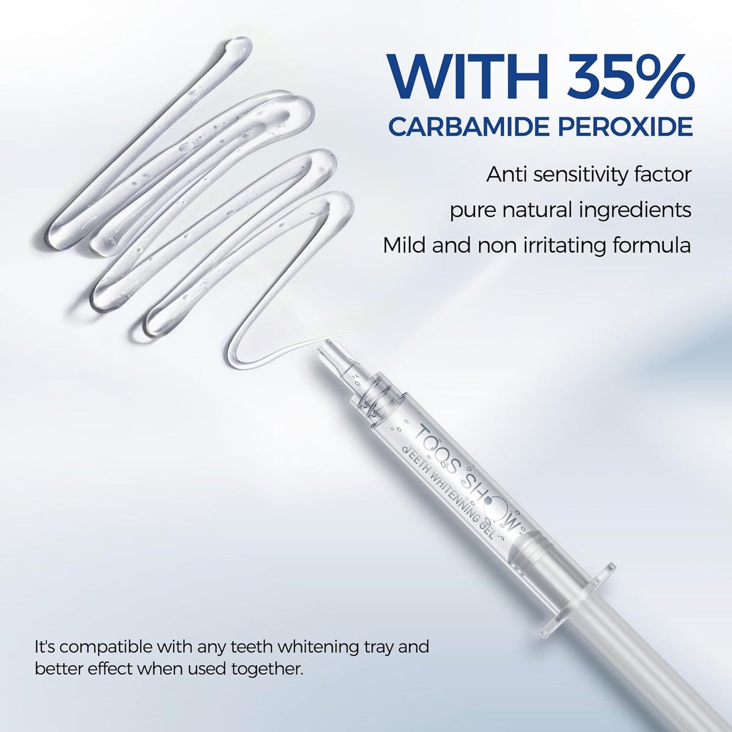 5 x Teeth Whitening Gel (4+1 Desensitizing Gel), No Sensitivity Teeth Whitening Gel Kit, Effective Teeth Whitener, Travel-Friendly Tooth Whitening Pen, Carbamide Peroxide Tooth Bleaching