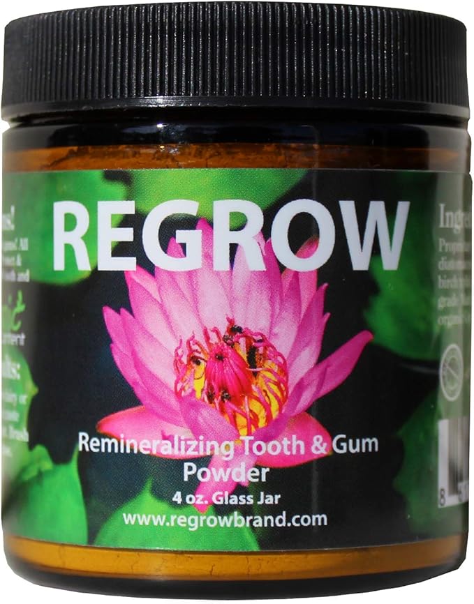 REGROW Remineralizing Tooth Powder - Stop Sensitive Teeth and Gums - Whiter Teeth Naturally - Cleans, Heals, & Protects Teeth and Gums