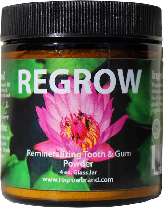 REGROW Remineralizing Tooth Powder - Stop Sensitive Teeth and Gums - Whiter Teeth Naturally - Cleans, Heals, & Protects Teeth and Gums