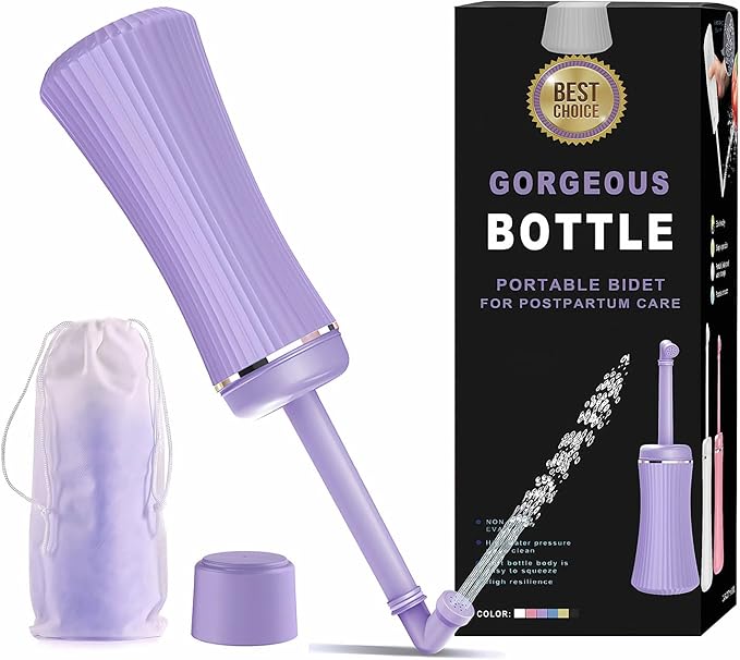 Postpartum Perineal Bottle, Leakproof Bidet Cleansing, 400ml, Portable Hygiene Bottle, Soft Squeeze Perineal Cleaner, Gentle Feminine Care Solution, for Mom Women Travel Toilet Hospital
