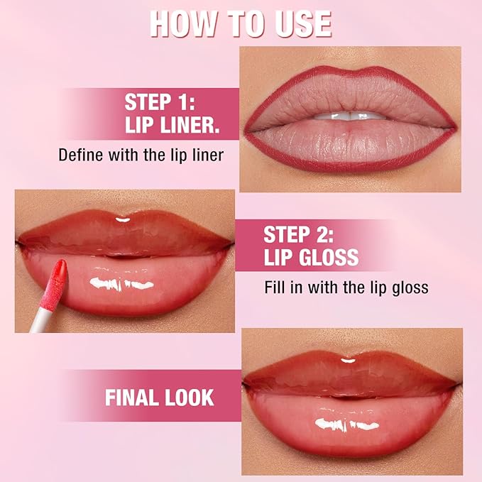 Jolilab Matte Lip Liner Lip Oil Set, Lip Makeup Set Natural Smooth Long-Lasting And Hydrating Beauty Daily Cosmetics Gift for Girls Easy-to-Use（10pcs）