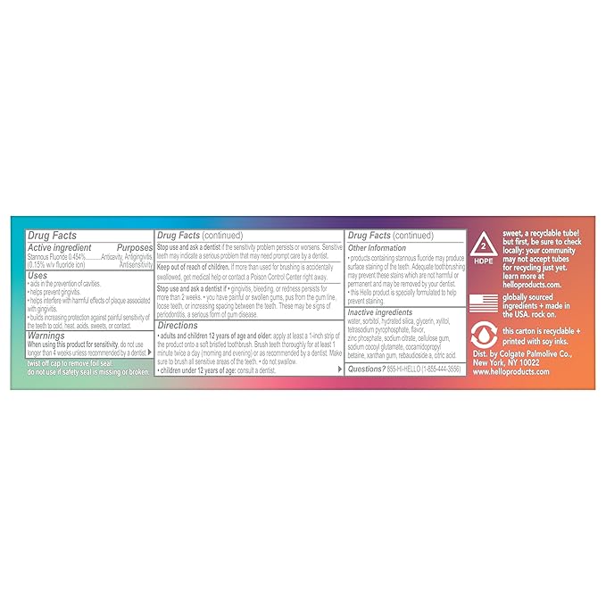 hello Mighty Multitasker Fluoride Toothpaste, 8-in-1 Toothpaste with Minty Flavor, Anticavity, Antigingivitis, Antisensitivity, Strengthens Enamel and Whitens, 4.0 Oz Tube