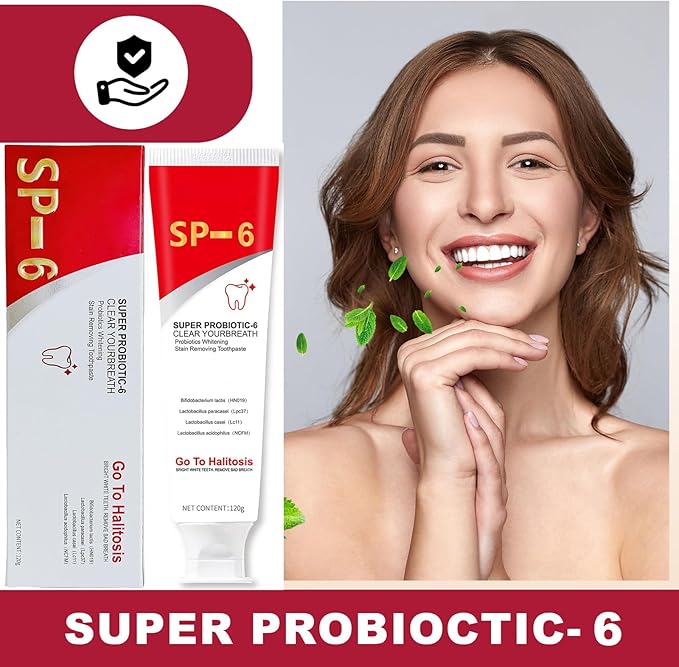 2 Pcs Sp-6 Probiotic Ultra Whitening Toothpaste, Sp 6 Toothpaste, Deep Cleaning Care, Stain Removing, Fresh Breath.