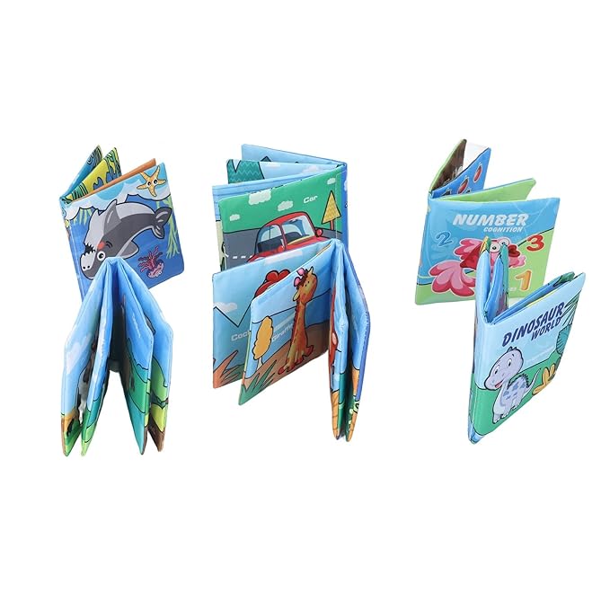 Fabric Books for, Various Learning Items, Educational Toys for Toddlers, Washable Bath Books for, Set of 6