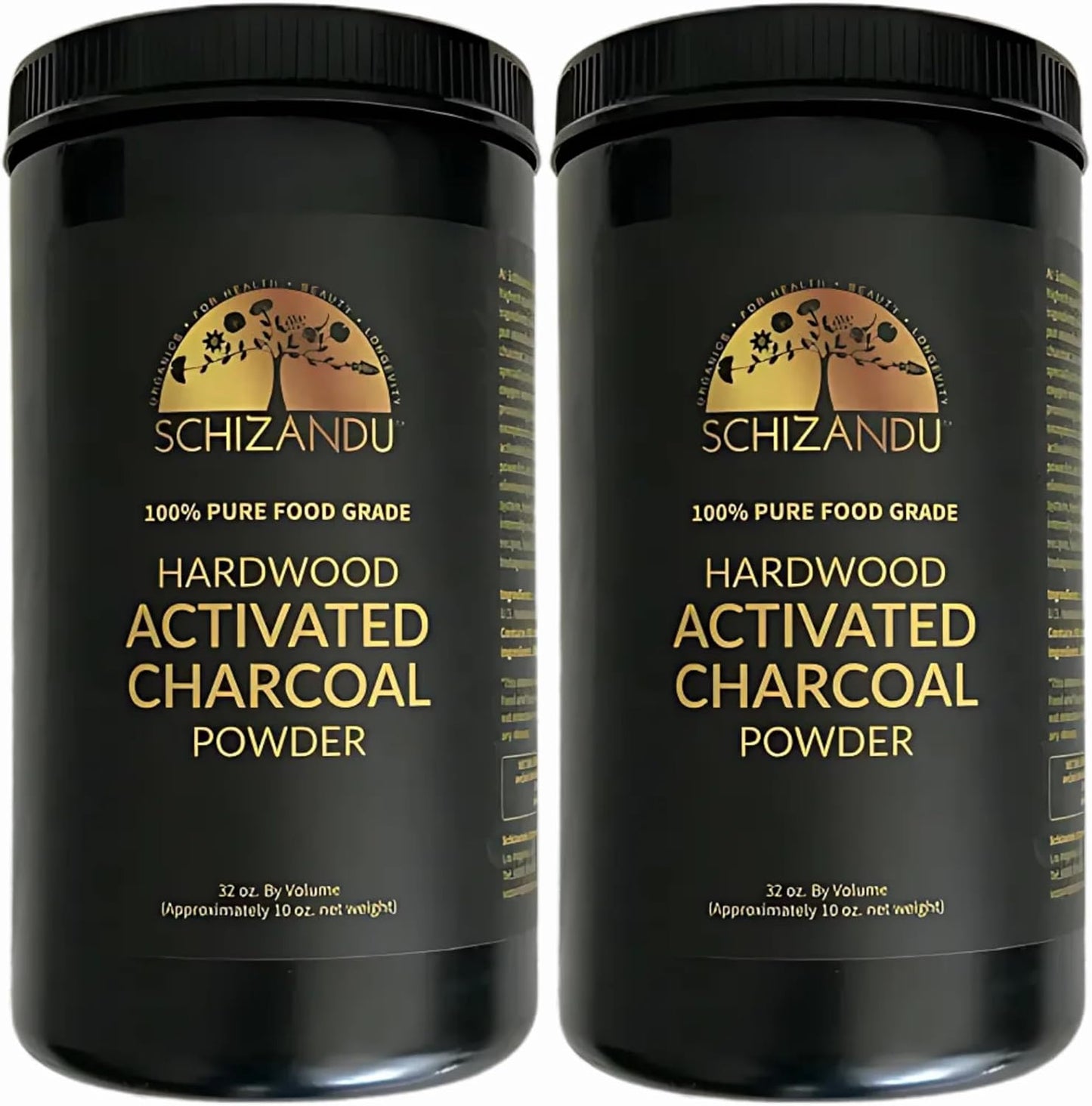 Activated Hardwood Charcoal Powder by Schizandu Vegan 100% | Supports Skin, Body, Teeth Whitening 2-Packs