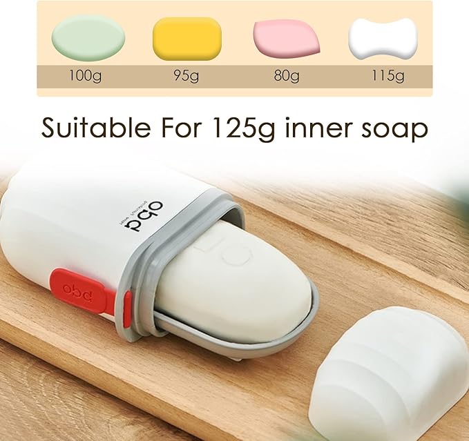 2 Pcs Travel Soap Container, Portable Soap Dish with Lid, Plastic Bar Soap Holder for Home Outdoor Hiking Camping (White)