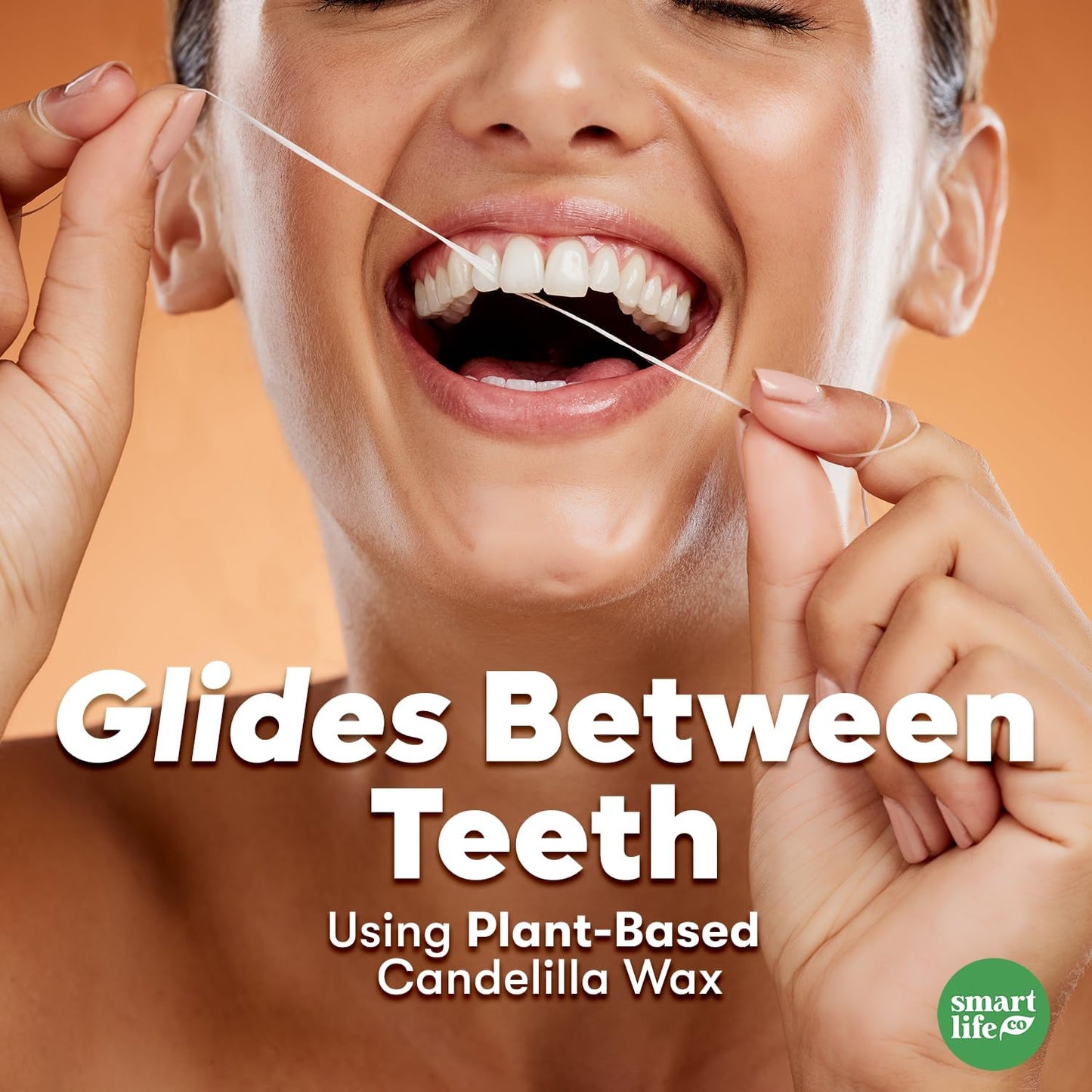 Vegan Bamboo Silk Floss - Pure Plastic Free Woven Dental Floss Thread | Zero Waste Eco-Friendly Oral Care | Natural PFA Free String for Adults & Kids Tight Teeth | Soft Easy Glide - Mint 55yds