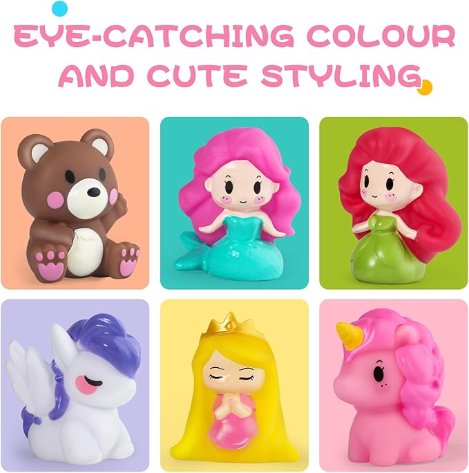 Oriate Fairy Tale Finger Puppets Toddler Toys, Story Time Puppets with Pretend Play Stage, Toddler Bath Toys with Storage Bag, Bathtub Party Favors Easter Basket Stuffers 12m 10Pcs