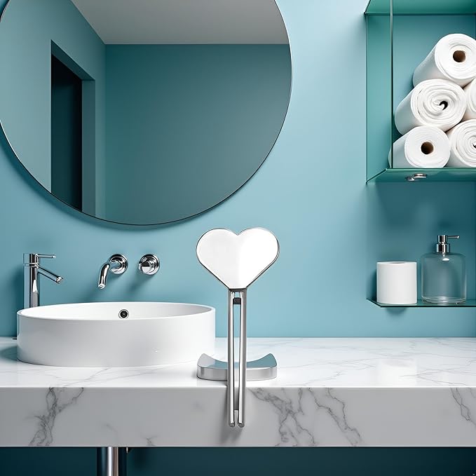 Silver Metal Manual Toothpaste Squeezer Heart Stainless Steel Dispenser Tube Squeezer Hand Cream Tube Key Roller Set Bathroom Accessories, Daily Living Tube Squeezing Aids, Tube Squeezers