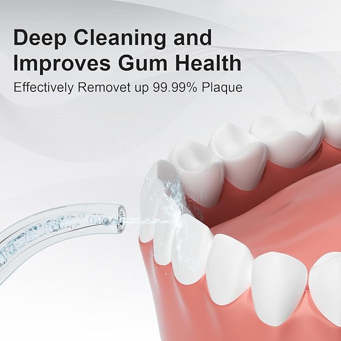 Water Dental Flosser for Teeth, Portable Cordless Water Flosser with 300ML Rechargeable with Type-C, IPX7 Waterproof Water Flossers for Adults with 3 Intensity Modes and 3 Flossing Tips Bordeaux