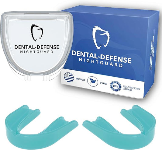 Professional Mouth Guard - 2 Pack Night Guard for Teeth Grinding & Clenching Relief, Protects Teeth at Night, Ideal for Comfort & Protection (Aqua)
