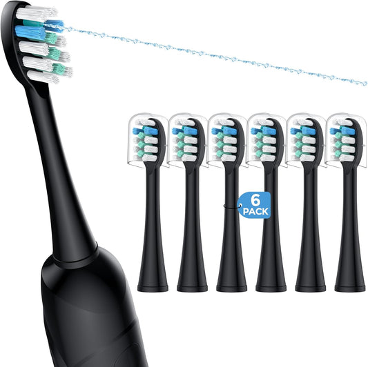 6 Pack Toothbrush Replacement Heads Compatible with WaterPik Sonic Fusion 2.0, FitMount Flossing Brush Head Fit for Water-Pic SF-01 SF-02 and 2.0 SF-03 SF-04
