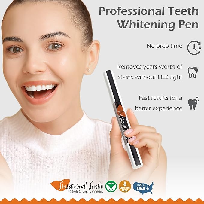 Teeth Whitening Pen, Up to 60 Treatments - Safe, Fast, Simple, Effective, Removes Stains, No Sensitivity, Enamel Safe, for Sensitive Teeth & Gums