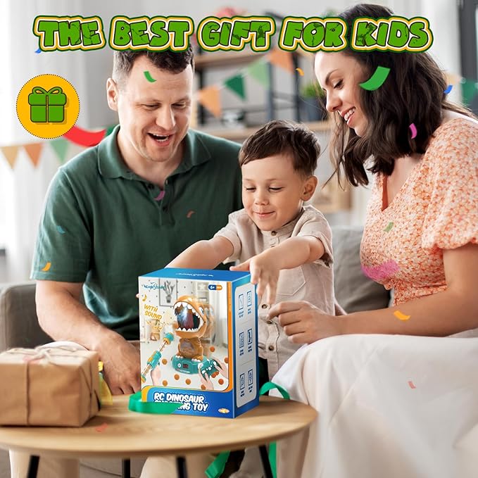 EagleStone Remote Control Dinosaur Shooting Toys for Kids 3-5 5-7 8-12, Electronic Dino Shooting Target Game with Spay, Auto Scoring, Light &Roar, 3 4 5 6 7 Year Old Boy Birthday Gift Party Favor