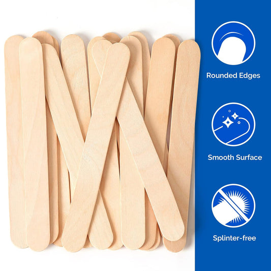 JMU 5000 Count Tongue Depressors, 6" Non-Sterile Tongue Blades Wood Sticks