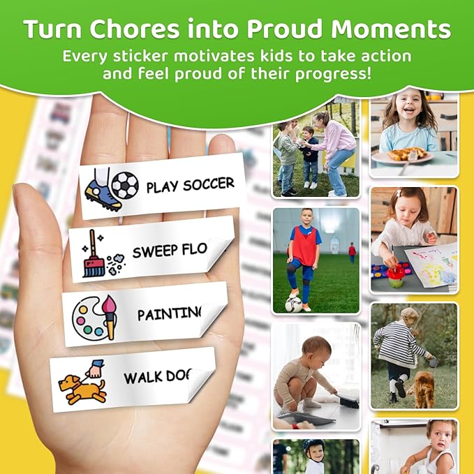 Upgraded Slider 3 in 1 Bedtime/Morning/Weekly Routine Chart for Kids, Magnetic Chore Chart for Kids with 99 Stickers, Cute Visual Schedule for Kid with Autism