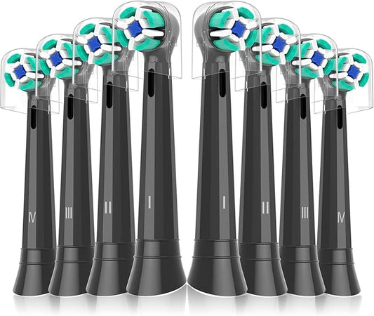 Replacement Heads Compatible with Oral B iO Electric Toothbrush, Soft Toothbrush Heads Fit for Oral-B iO 2/3/4/5/6/7/8/9/10 Series with Covers, Black 8pcs