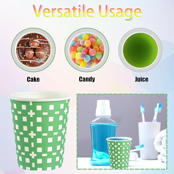 800 Pack 5oz Paper Cups, Multicolor Small Disposable Bathroom Cups Mini for Party, Picnic,Travel and Event, BBQ, 5 Colors