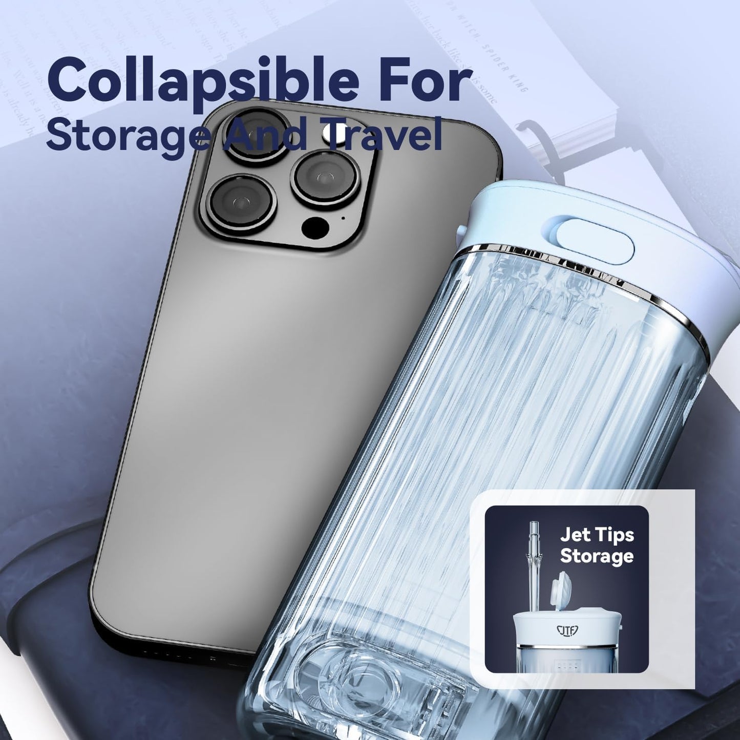 Portable Mini Water Dental Flosser for Teeth Cleaning Travel Oral Irrigator with Telescopic Water Tank,4 Modes IPX7 Waterproof Design - Perfect for Braces, Bridges, and Home & Travel Dental Care