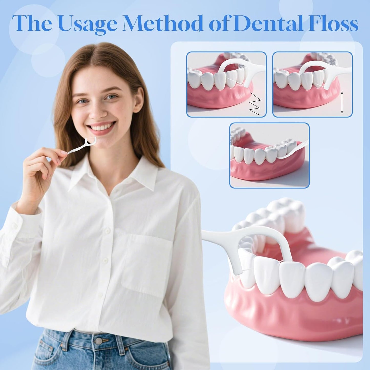 Individually Wrapped Dental Floss Picks Bulk Disposable Flossing Sticks Teeth Cleaning and Oral Care Travel Size Dental Tooth Floss Pack for Hotels, Weddings, Guests & Business Single Use (200 Pack)