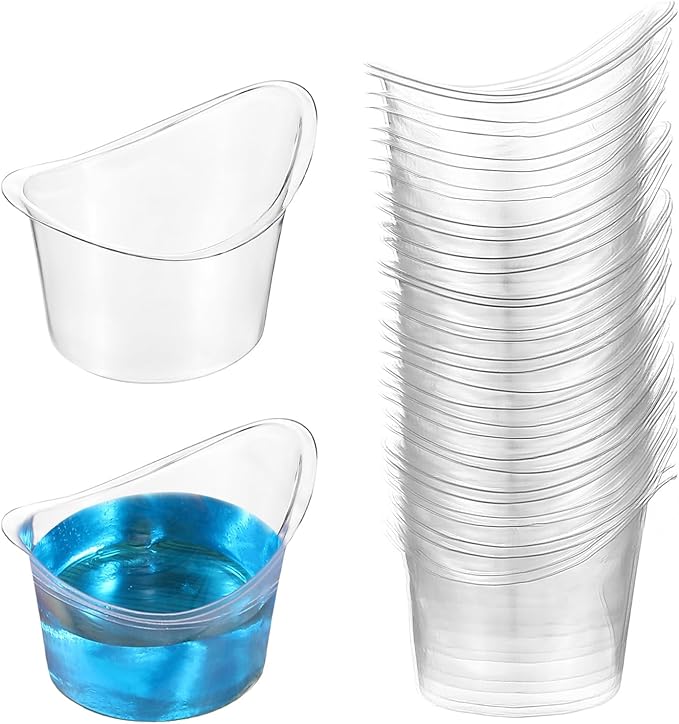 40Pcs Eye Wash Cup 5ml Disposable Eyewash Cups for Eye Rinse and Flush Silicone Eyes Flush Cleansing Cup Portable Plastic Measuring Cup for Quick Effective Soothing Tired Refresh Clean Dust Makeup