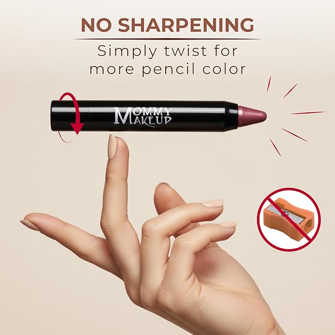 Mommy Makeup Triple Sticks Lipstick, Cream Blush & Teatment All-In-One with Shea & Cocoa Butter - Soft & Creamy Moisturizing Lip Crayon For Lips & Cheeks (Bare Babe)