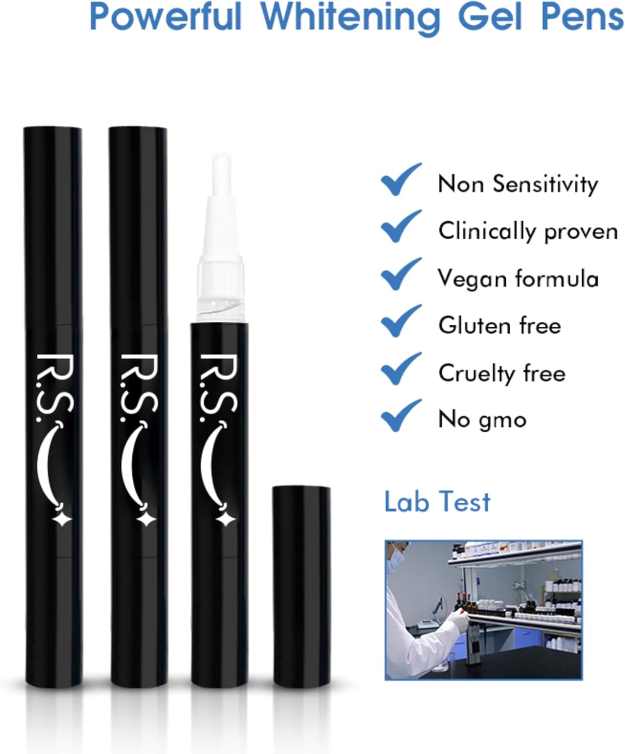 RS Smile Professional Wireless Teeth Whitening Kit with 32X Dual LED Lights, Red & Blue Light Technology for Deep Whitening, Rechargeable Device, Gentle Enamel - Safe Formula