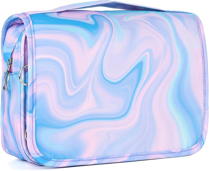 Purple Hanging Toiletry Bag for Girls, Travel Toiletry Bag for Teen Girls Cosmetic Makeup Waterproof Wash Bag Traveling Toiletries, Fluid