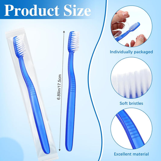 400 Pcs Prepasted Disposable Toothbrushes Bulk Individually Wrapped Pre Pasted Soft Bristle Set Travel Colorful Toothbrushes for Homeless Gift Hotel Camping Travel