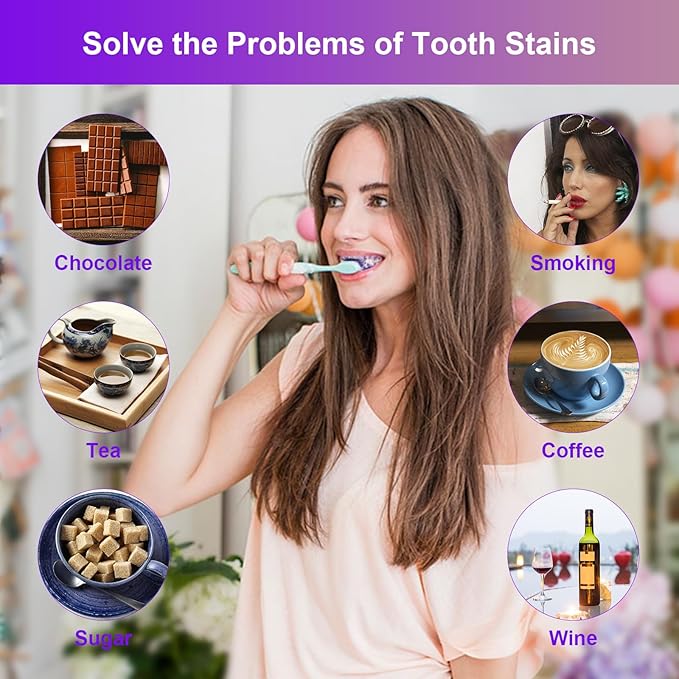 Purple Toothpaste for Teeth Whitening, Color Correcting Purple Whitening Toothpaste for Yellow Teeth, Gentle Stain Remover, Brighten & Refresh Your Smile