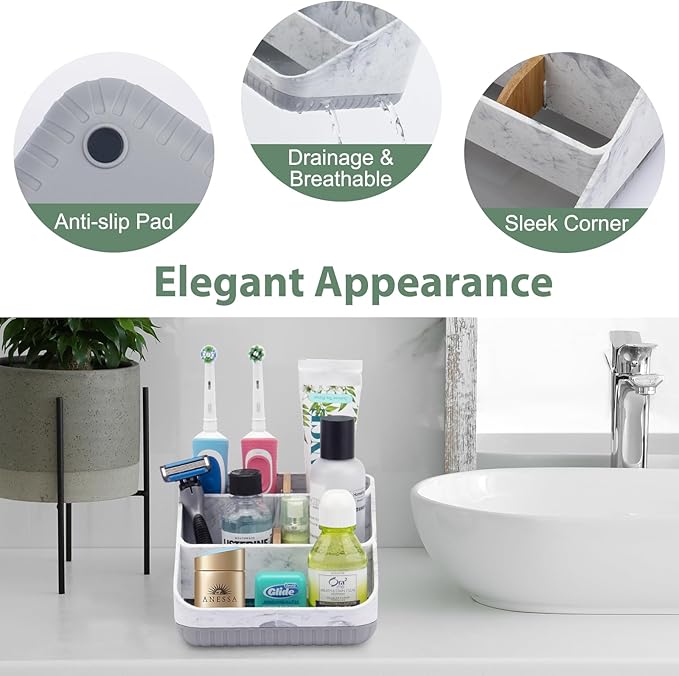 Chintu Toothbrush Holders for Bathrooms, Kids Electric Tooth Brush Holder and Toothpaste Holder for Bathroom Accessories Organizer with Tray, Multi-Slots (Large)