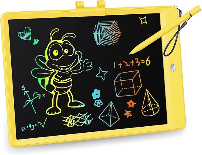KOKODI LCD Writing Tablet, 10 Inch Colorful Doodle Board Drawing Tablet, Erasable Reusable Electronic Drawing Pads, Educational and Learning Toy for 3-6 Years Old Boy and Girls