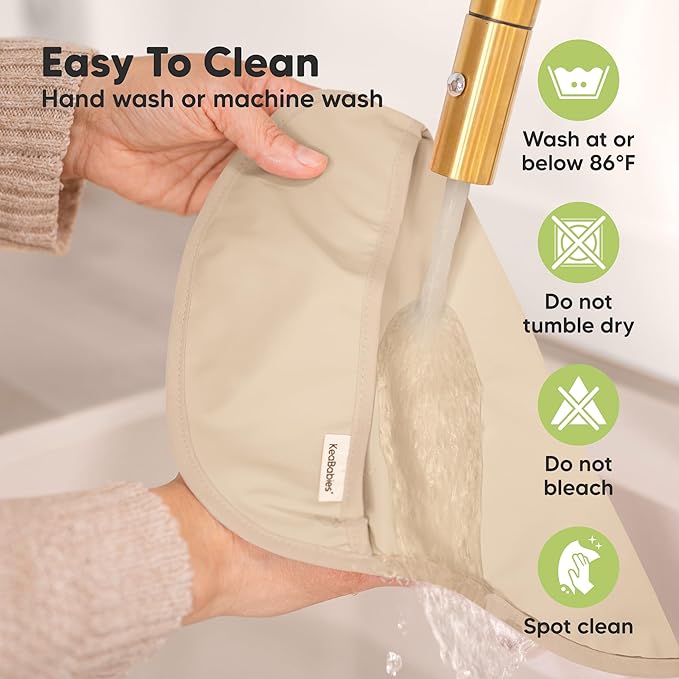 3-Pack Waterproof Baby Bibs for Eating - Lightweight Toddler Feeding Bibs with Large Food Catcher, Mess Proof, Food-Grade Baby Eating Essentials, Easy to Put On & Clean (Jade)