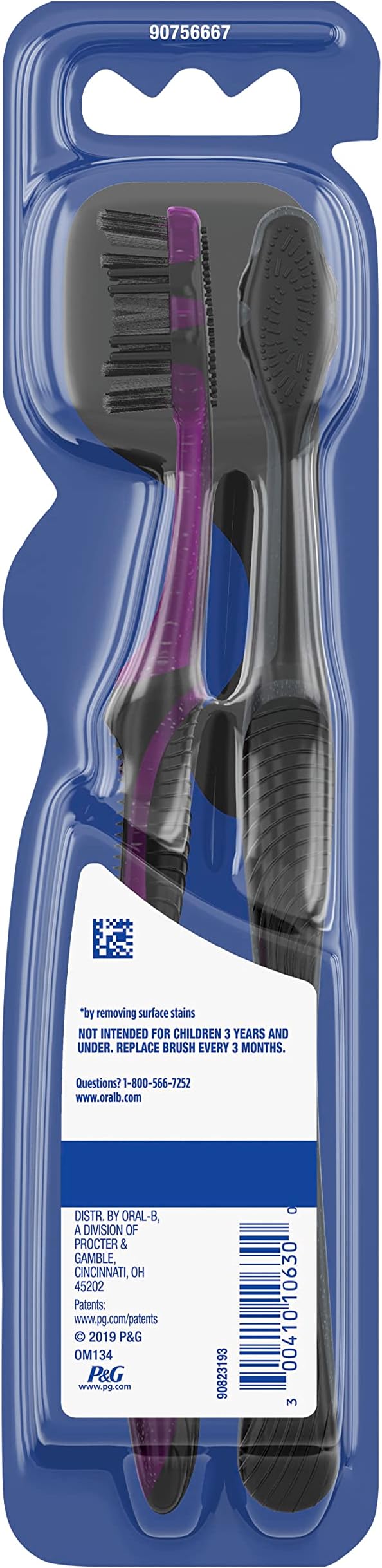 Oral-B Charcoal Toothbrushes, Medium 2ct (Pack of 2)