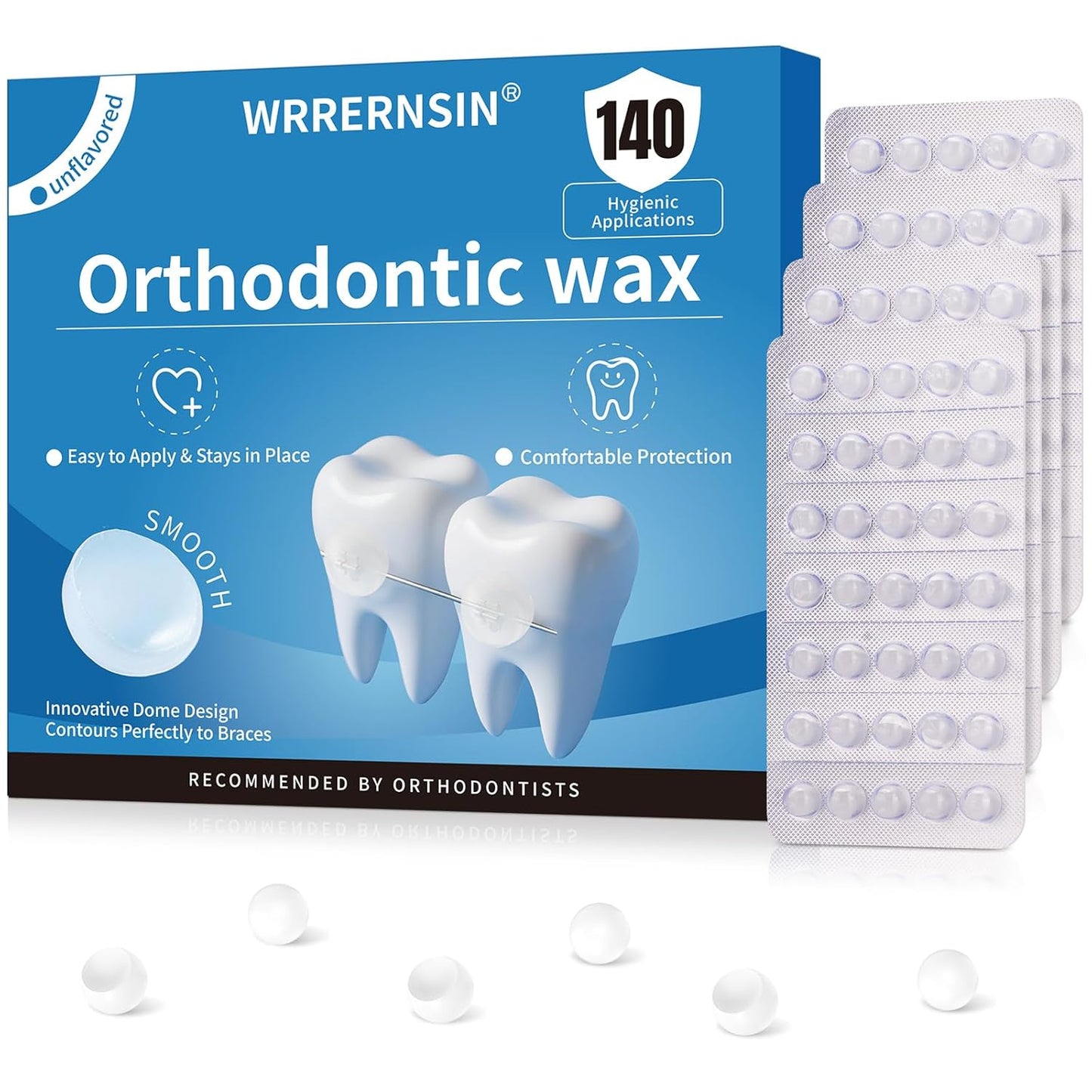 Orthodontic Wax for Braces Wax Dots 140 Individually Wrapped Dental Kit for Wires Unflavored