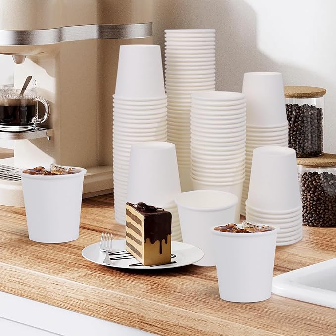 [300 Pack 5 oz Mini Paper Cups White, Small Mouthwash Cups 5 OZ, Disposable Bathroom Cups 5 Ounce for Supermarket, Birthday Party, Travel, Events, Picnic, BBQ